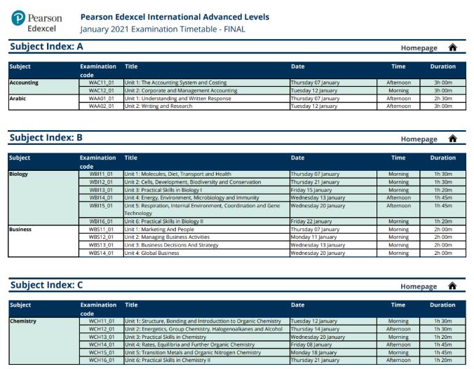 IAL&IGCSE | 爱德思2021年1月各科考试时间汇总！